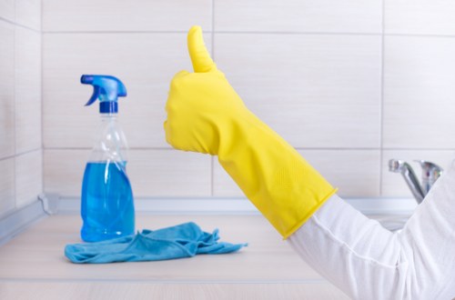 Office cleaning in a Hounslow business property with desks and shared spaces